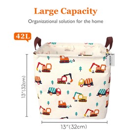 MKUEZNAY Square Storage Bins, Fabric Basket Laundry for Home Kitchen, Storage Organizer with Handles Waterproof for Nursery Dorm Shelf