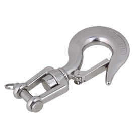 BQLZR 304 Stainless Steel American Type Swivel Lifting Clevis Chain Hook with Latch 1000KG Working Load Limit