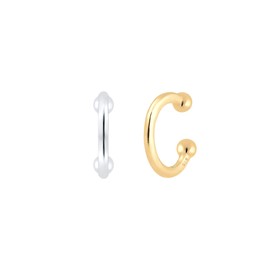 Elli Women's Earrings Set Bi-Colour Ball Geo Minimal in 925 Sterling Silver, Sterling Silver, No Gemstone