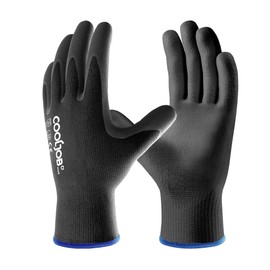 COOLJOB 12 Pairs of PU Gloves Work Gloves Men Size 10/XL, Breathable Gardening Gloves Women with Optimal Grip and Fine Touch Feeling, Black