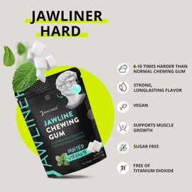 Jawliner® Jawline Chewing Gum Hard Chewing Resistance Workout Gum for Jawline Sculpting Hard Chewing Gum for Jaw Strength Facial Fitness Jaw Trainer Mewing for Men & Women Mango Sculpt 40 Pieces
