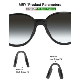 Mryok 2 Pair Replacement Nose Pieces Nose Pads for Oakley Trajectory OX8171 Eyeglass - Black & Black