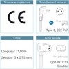 Power Cord Right Angle 2 Pin + Earth Sector CEE7/IEC