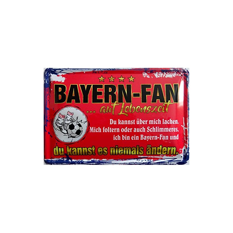 Tin Sign 20 x 30 cm Curved "Ich bin Bayern