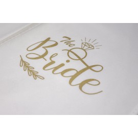 Wedcova Wedding Dress Bag | Hanging Garment Bags | Bridal Dress Full Length Travel Protector | Long Clothes Storage Cover with Zipper for Women | White with THE BRIDE Logo