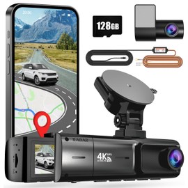 Yabdbg Dash Cam Car Front Rear 4K/2K + 1080P with Radar Parking Monitoring, True 360° Motion Detection Sensing, 5G WiFi GPS, Dash Cam Car Camera 3 Inch 170° Wide Angle, Night Vision, with 128GB Card,
