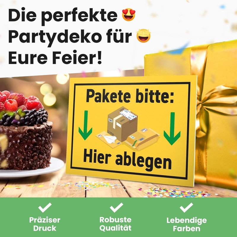 DankeDir! Pakete bitte hier abgen - Sign 30 x 20