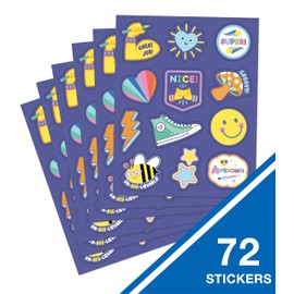 Carson Dellosa We Stick Together 72 Motivational Stickers for Kids, 6 Sheets of Retro Incentives With Positive Affirmations for Planner, Kid Crafts, Reward Chart, School Supplies, Classroom Must Haves
