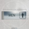ALPHA DOG SIGNS Men's Restroom Hallway Bathroom Sign, 4"x12" Double-Sided