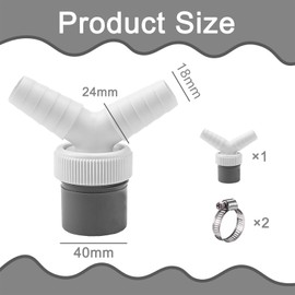 3 PCS Double Hose Connector Set, Dishwasher Waste Pipe Connectors Washing Machine Waste Pipe Connectors, Y Shape Washing Machine Hose Connector Suitable for Drainage Channel Dishwashers