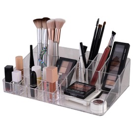 Simplify 15 Compartment Acrylic Cosmetic Organizer, Clear
