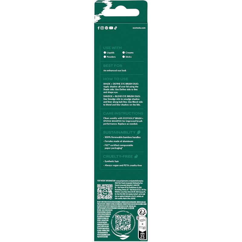 EcoTools Eye Enhancing Duo, Set de 2 Brochas para sombras