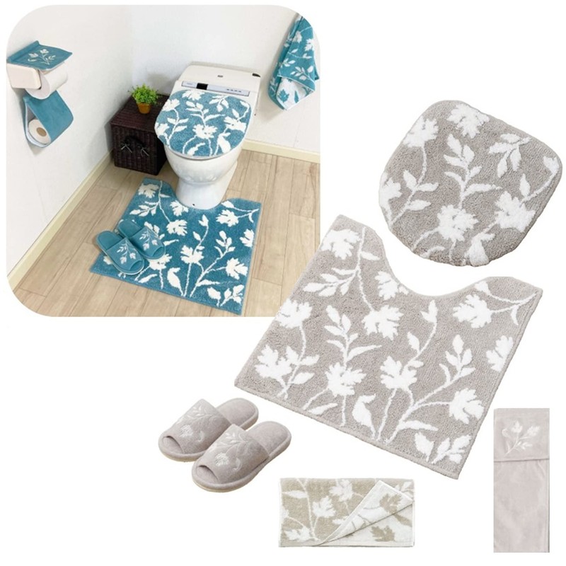 Senko New Silhouette 68682 Grey Leaf Embroidered Cotton Fabric Paper