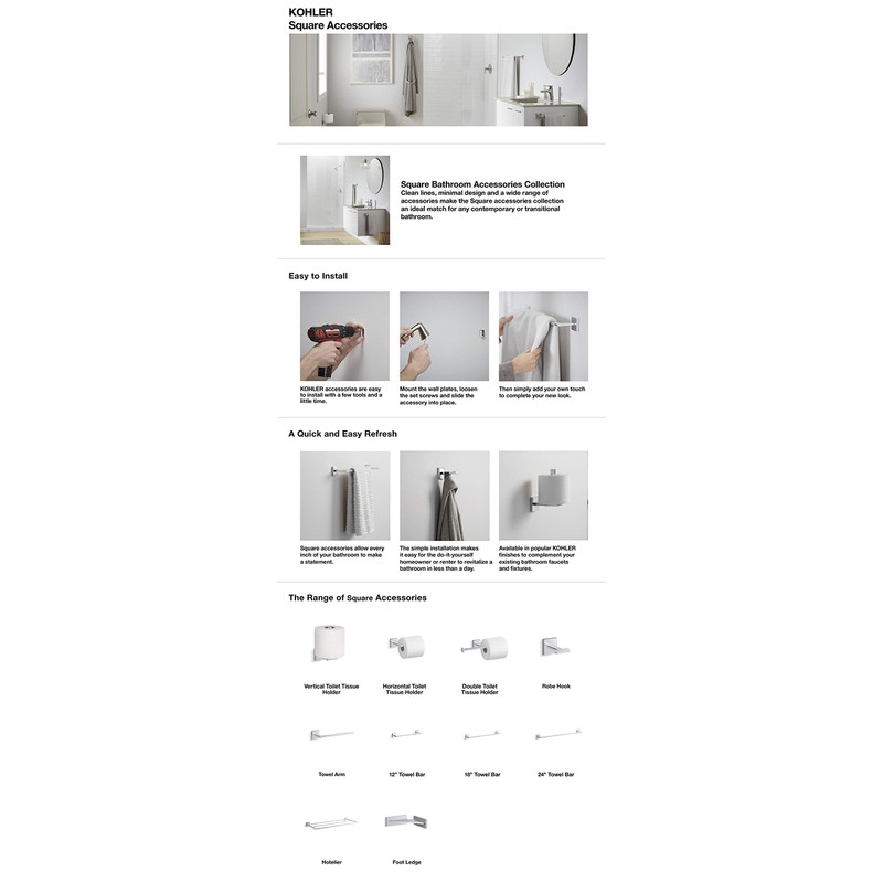 SQUARE DOUBLE TOILET TISSUE HOLDER