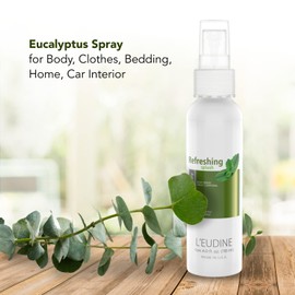 L’EUDINE Refreshing Splash - Pack of 3 - Air Freshener Spray – 4fl oz, Eucalyptus Spray for Body, Clothes, Bedding, Home, Car – Great for Blocked Airways, Nasal Congestion – Pleasant Menthol Notes