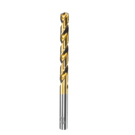 sourcing map HSS Twist Drill Bit with Straight Shank 7.4 mm Fully Ground Tin Coated
