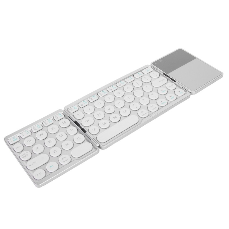 Round Key Bluetooth Foldable Keyboard with Touchpad Universal 140mAh Wireless