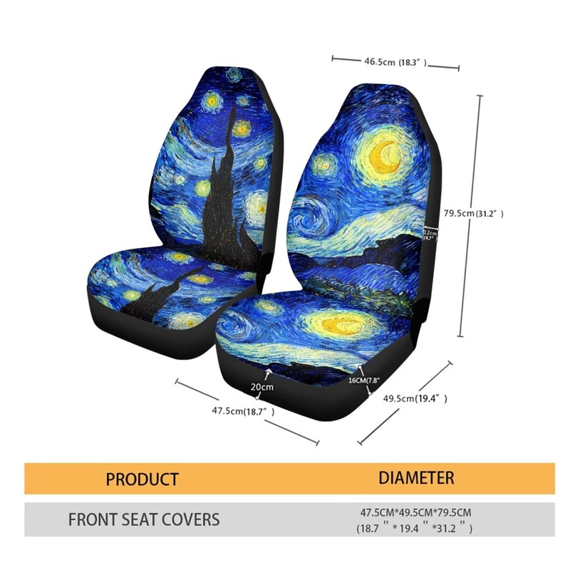 LACIYISON Starry Night Pattern Thicker Car Seat Covers Comfortable Cozy