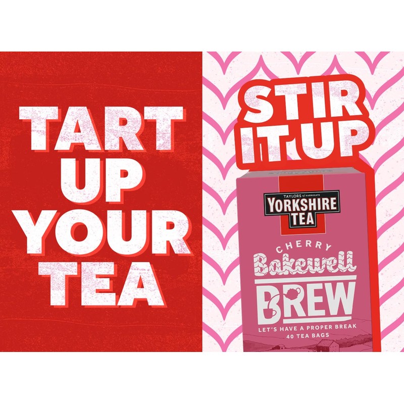 Yorkshire Tea Cherry Bakewell Brew, 4 Boxes of 40 Tea