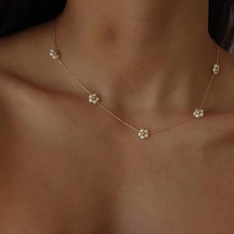 Huacan 14K Gold Pearl Necklaces for Women - Necklace Choker