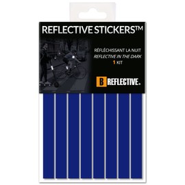B REFLECTIVE - Kit 8 Stickers Retro Reflective Tape Scooter, Bicycle, Motorcycle, ... - Sticker Multi Supports - 3M™ Technology - High Visibility - Optimised Adhesion - Black