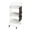 Merapi 3 Tier Metal Rolling Cart with Table Top, Lockable