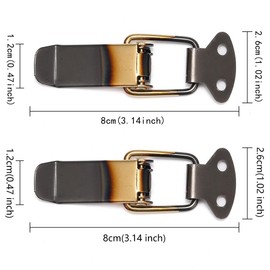 AuMoHall 2 PCS Car Bumper Clips Stainless Steel Car Truck Hook Lock Security Clips Kit Bumper Quick Release Fasteners Universal for Car Trunk Bumper 1.02" x 3.14", Black