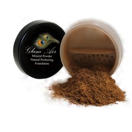 Glam Air Airbrush Makeup Water Based Foundation Choose Matte or Satin Finish for Flawless Looking Skin (0.25oz Bottles) (MEDIUM/DARK MINERAL LOOSE FOUNDATION)