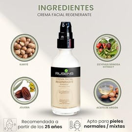 Rusens - Crema Facial Regenerante (Antiedad) 100% Natural, 25+ años, Ideal para piel normal a mixta