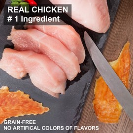 MON2SUN Chicken Jerky for Dogs Made with Real Chicken Breast Dog Snacks, High Protein & Grain Free Training Treats for Small Medium and Large Dogs (Chicken, 14.11 Ounce -Pack of 1)