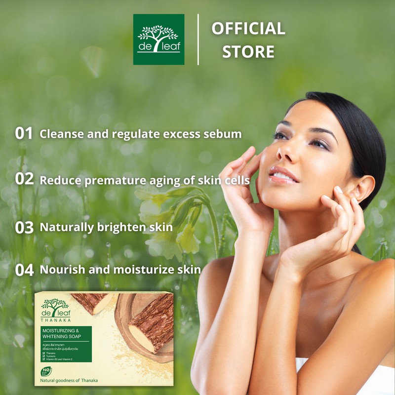 De Leaf Thanaka Moisturizing & Whitening Soap (100g)