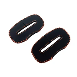 Daihatsu Tanto (Custom) / Tanto Fan Cloth Genuine Leather Seat Belt Cover Scratch Resistant Noise Prevention Dress Up Parts Accessories TANTO LA650S LA660S Genuine Leather Cover (Orange Stitching,