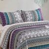 WONGS BEDDING Boho Quilt Set Full Size, Purple Bohemian 3