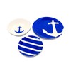 Camco Blue and White Nautical Design 12 Piece Dishware Set-