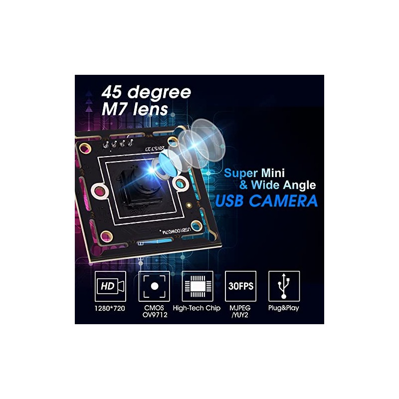 ELP Cámara USB 720P Super Mini placa de cámara web