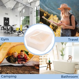 Square Travel Soap Container, Vonpri Soap Dish Shower Square Soap Holder Bar Soapbox Case Soap Saver for Bathroom Travel Gym Camping Outdoor (1Pc Clear)