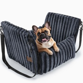 MIXJOY Dog Car Seat for Small/Medium Dogs up to 25 lbs, Multi-Functional Dog Carrier for Car with Detachable Washable Cover, Pet Travel Bed with Clip-On Safety Leash, Grey
