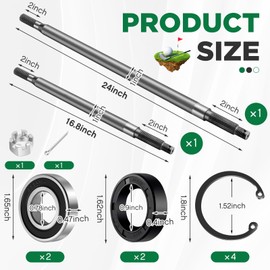 Zonon 12 Pcs Golf Cart Rear Axle Shaft with Bearing Seal Kit Compatible with Ezgo Txt Medalist Electric 1994-2013, Replace Compatible with OEM 20377g11,20377g12,15112g1 (Driver Side+Passenger Side)