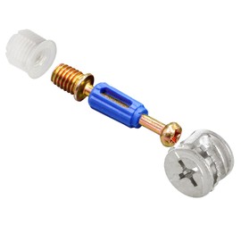 Jamiikury 20 Sets Furniture Cam Lock Fasteners - 3-in-1 Locks and Fittings, Connector Replacement Parts, 1-3/8" / 35mm Dowel With Blue Plastic Sleeve