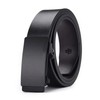 ZHUYING Men's Genuine Leather Belt, No Holes, Stepless, Auto Lock,