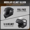 OUMURS DOT Motorcycle Full Face Helmet, Modular Flip-Up Dual Visor