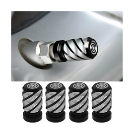 JNNJ 4 Stücke Ventildeckel Autoreifen Ventilabdeckung, Ventilkappen Autoventil Metallkappen, Reifen Ventilkappen Auto Ventilkappens Für Auto Motorrad Reifen, Ventilkappen Auto Ventildeckel(Schwarz)