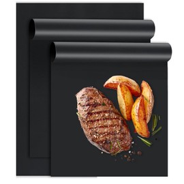 UBeesize 3 Pack Grill Mats for Outdoor Grill, Heavy Duty Grill Mats, Non Stick BBQ Grill Mats & Baking Mats, Resuable and Easy to Clean, Works on Gas Charcoal and Electric BBQ-15.75 x 13 Inch