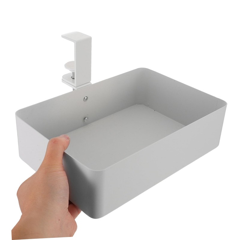 SHINEOFI Under Desk Hanging Shelf Multifunctional Metal Storage Basket Organizer