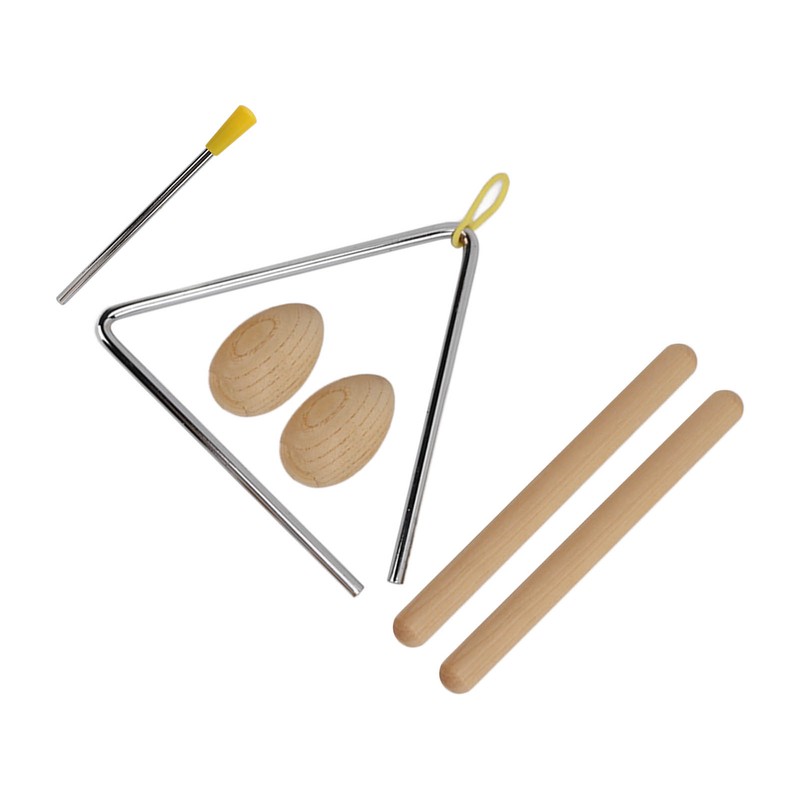 Triangle Percussion Instrument Set Wood Musical Percussion Instrument Toy for
