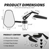 Motorcycle Mirrors for Handlebars - 5" Large 7/8" CNC Bar