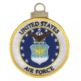 4" AIR FORCE CHRISTMAS TREE ORNAMENT EMBROIDERED PATCH