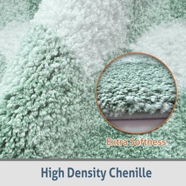 HAPACE Bathroom Rugs, Thick Absorbent Bath Mat Rug Non Slip, Soft Shaggy Bath Room Floor Mats for Bathroom, Machine Washable,(20"×30",Sage)