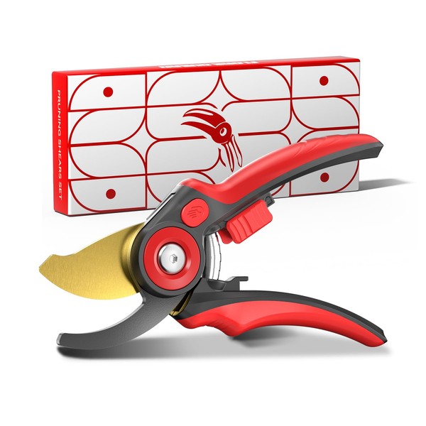 FLORA GUARD Heavy Duty Bypass Secateurs, Garden Secateurs with Ergonomic