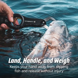 GOMEXUS Fish Grip Tools Lip Gripper 360 Fish Gripper Aluminium Fish Holder with Scale Fishing Accessories